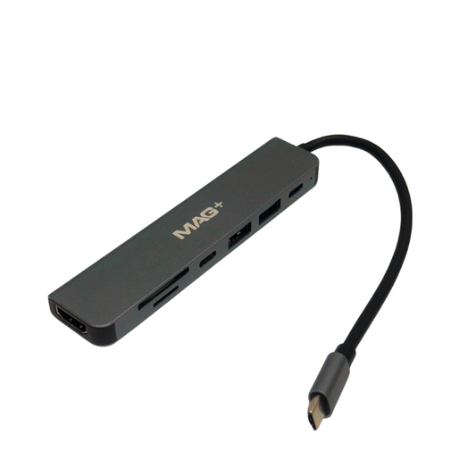 MAG+ 7 in 1 Type C to PD+2*SS+HDTV+1*C+SD+TF Hub