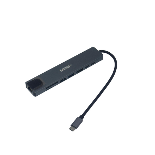 MAG+ 8 in 1 Type C to PD+2*SS+HDTV+C+SD+TF+Rj45 Hub