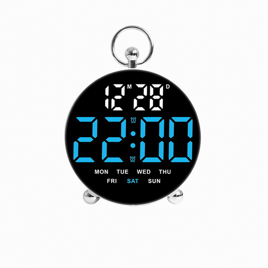 MAG+ Round Digital Alarm Clock With Date