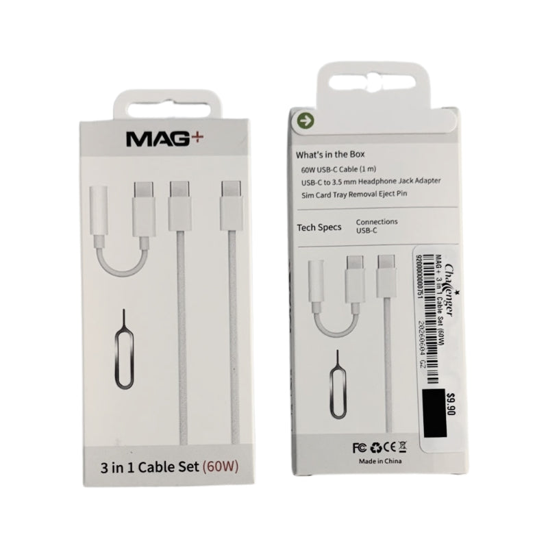 MAG+ 3 in 1 Cable Set 60W