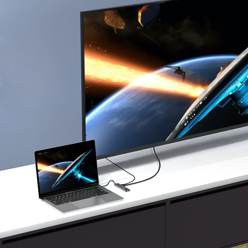 MAG+ 8 in 1 Type C to PD+2*SS+HDTV+C+SD+TF+Rj45 Hub