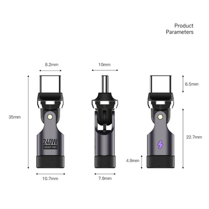 MAG+ 240w Type-C Magnetic Swivel Adaptor